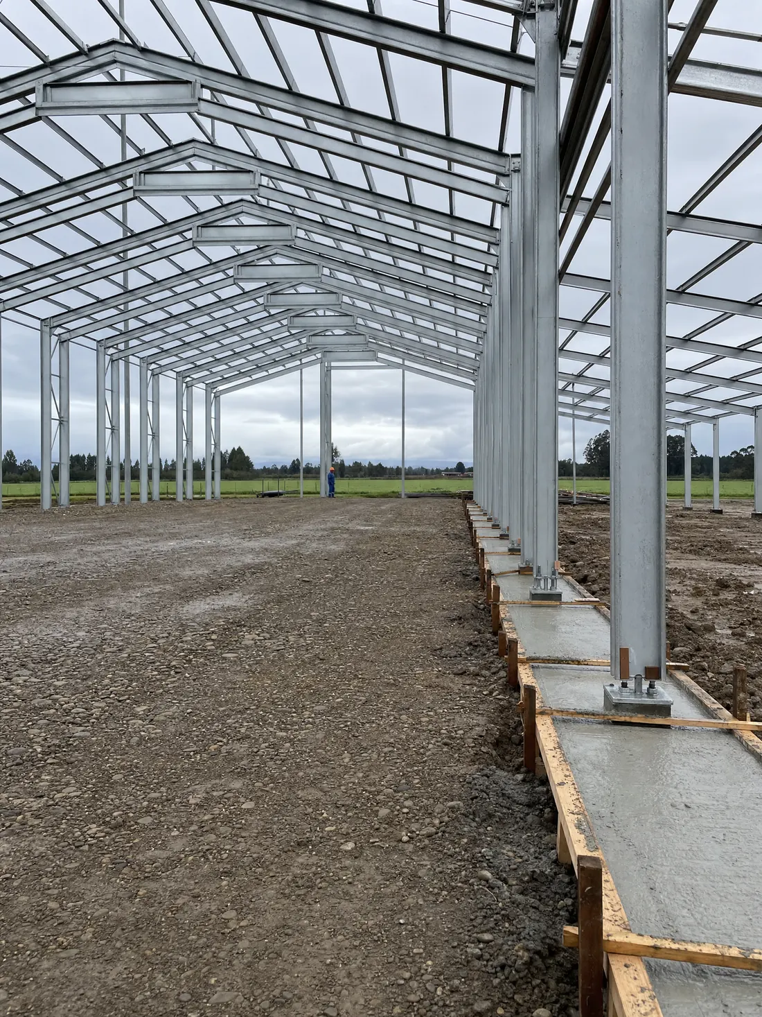 Galpón agroindustrial con estructura metálica para Empresa Agroindustrial, 5.000 m² en la Región XIV ejecutado por Constructora Futuro
